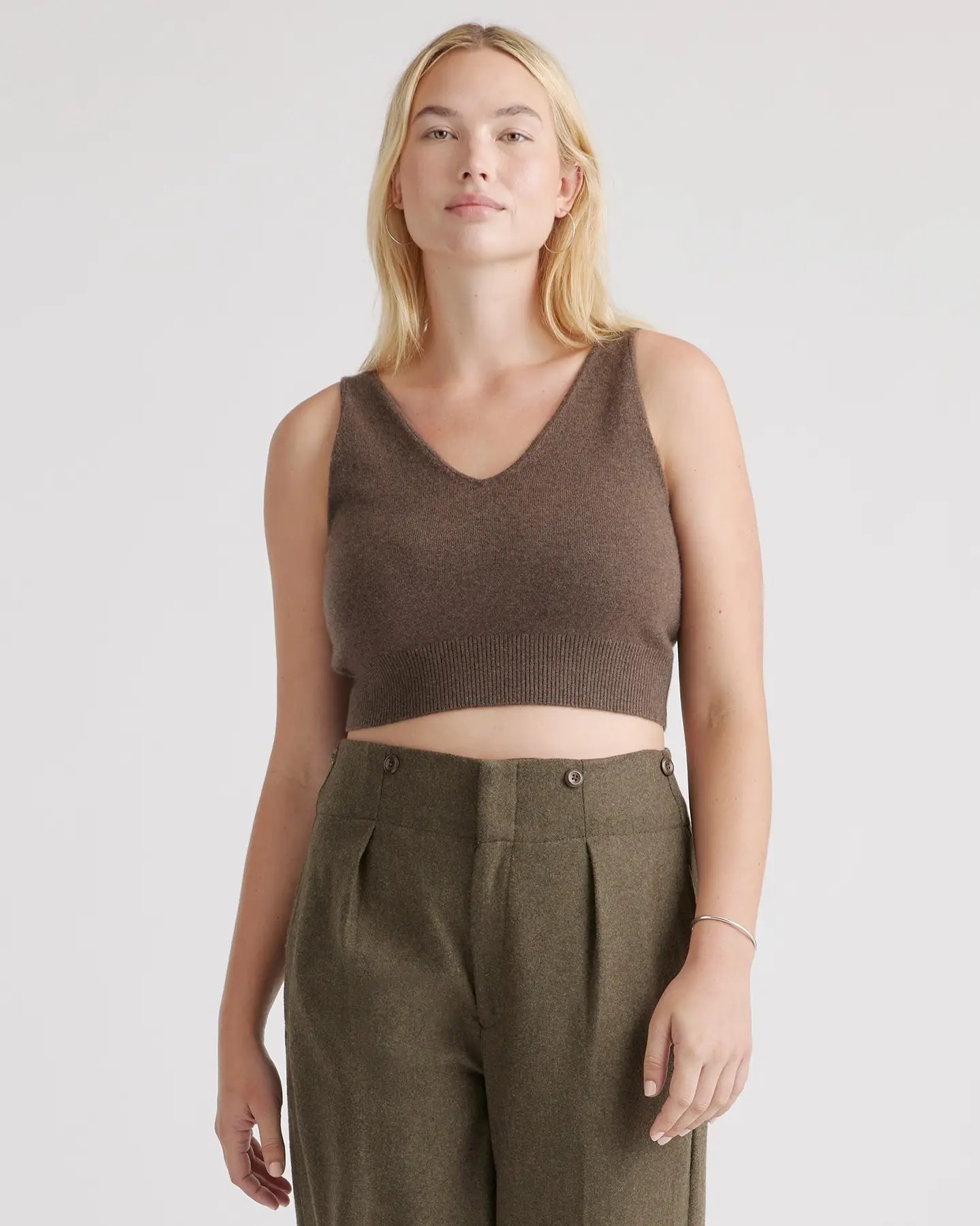 Mongolian Cashmere Cropped Tank | Quince