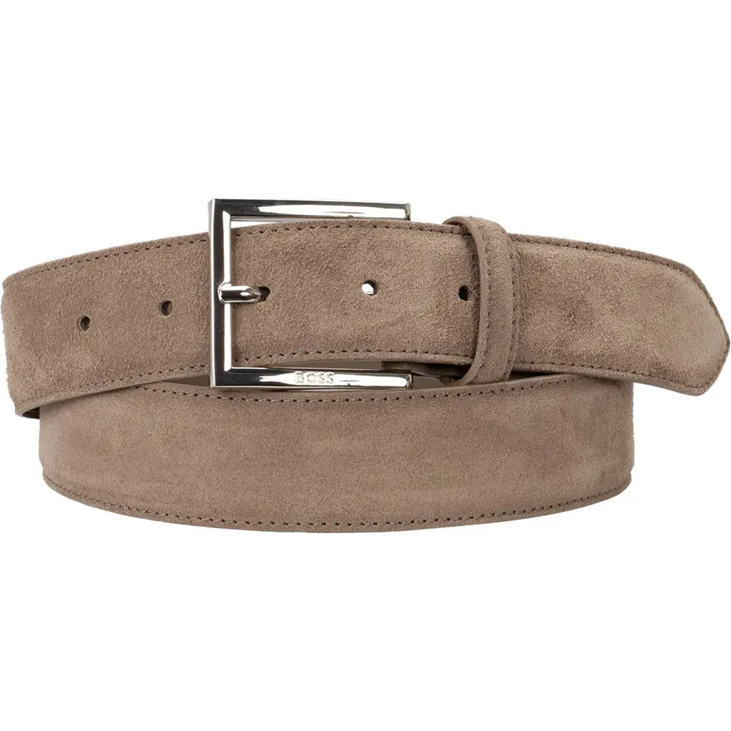 BOSS Dressletic Suede Belt in Medium Beige at Nordstrom, Size 36 | Nordstrom