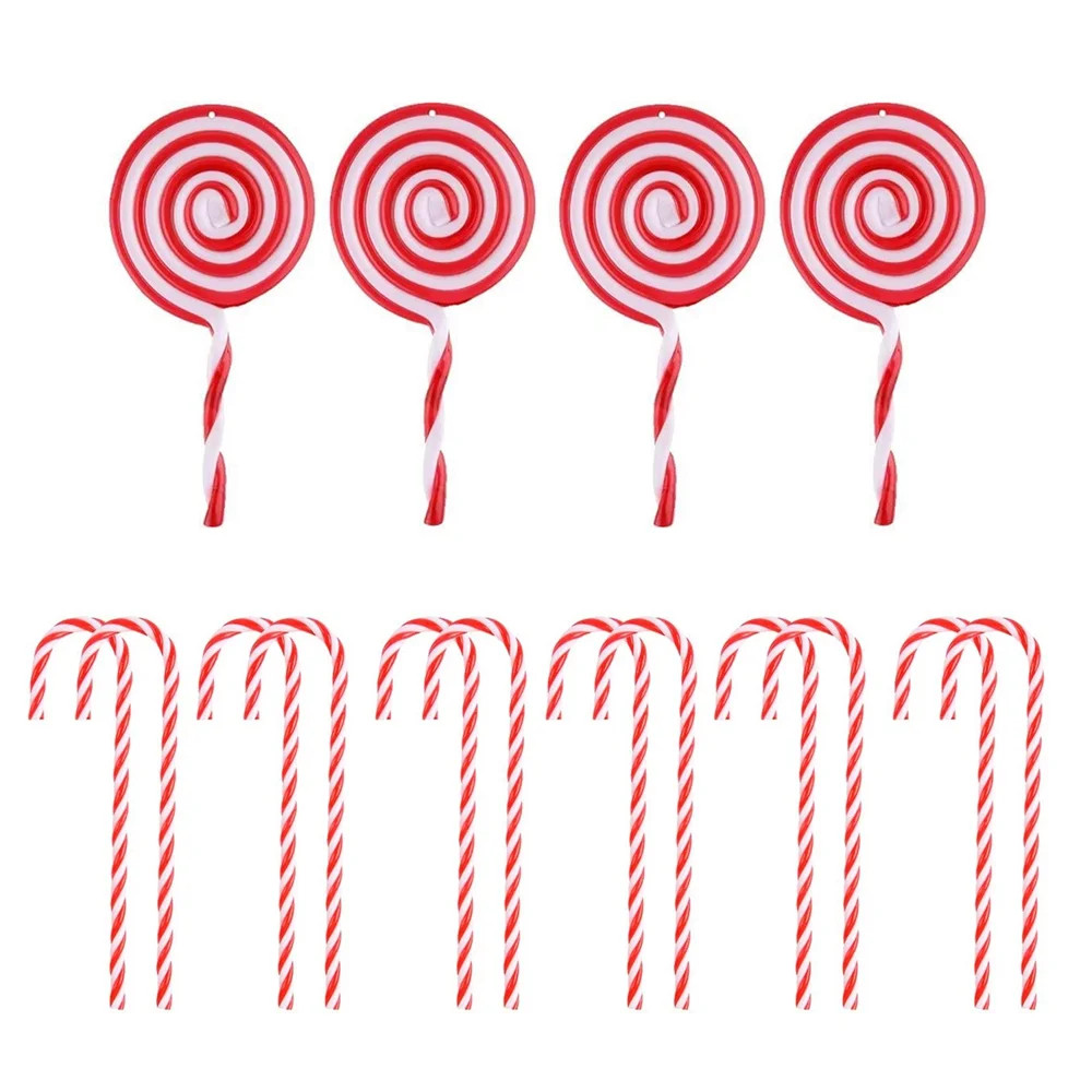 16 Pieces Candy Cane Christmas Tree Decorations Peppermint Hanging Ornaments Fake Candy Christmas... | Walmart (US)