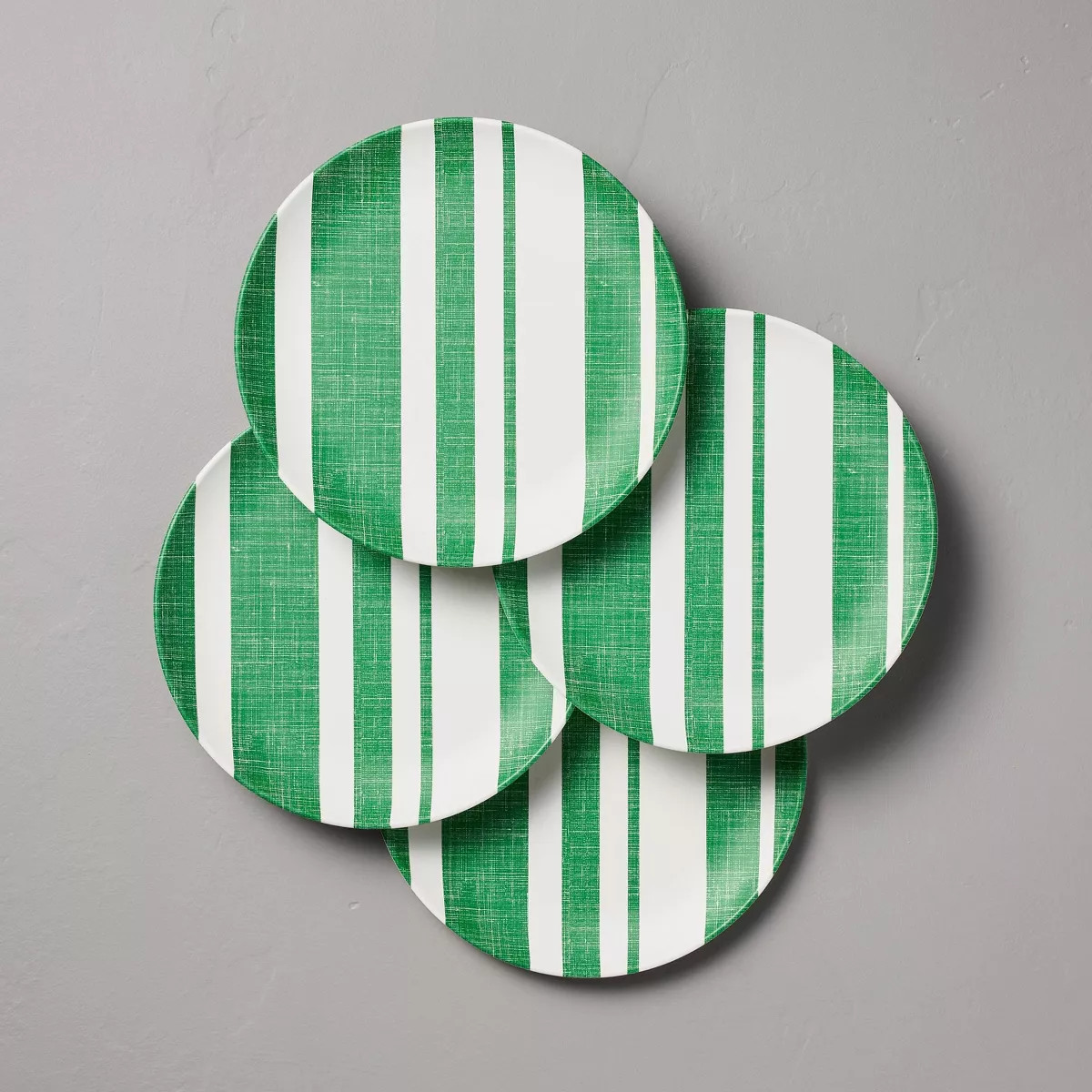 10.5" Distressed Stripe Melamine Dinner Plates Green/Cream - Hearth & Hand™ with Magnolia | Target