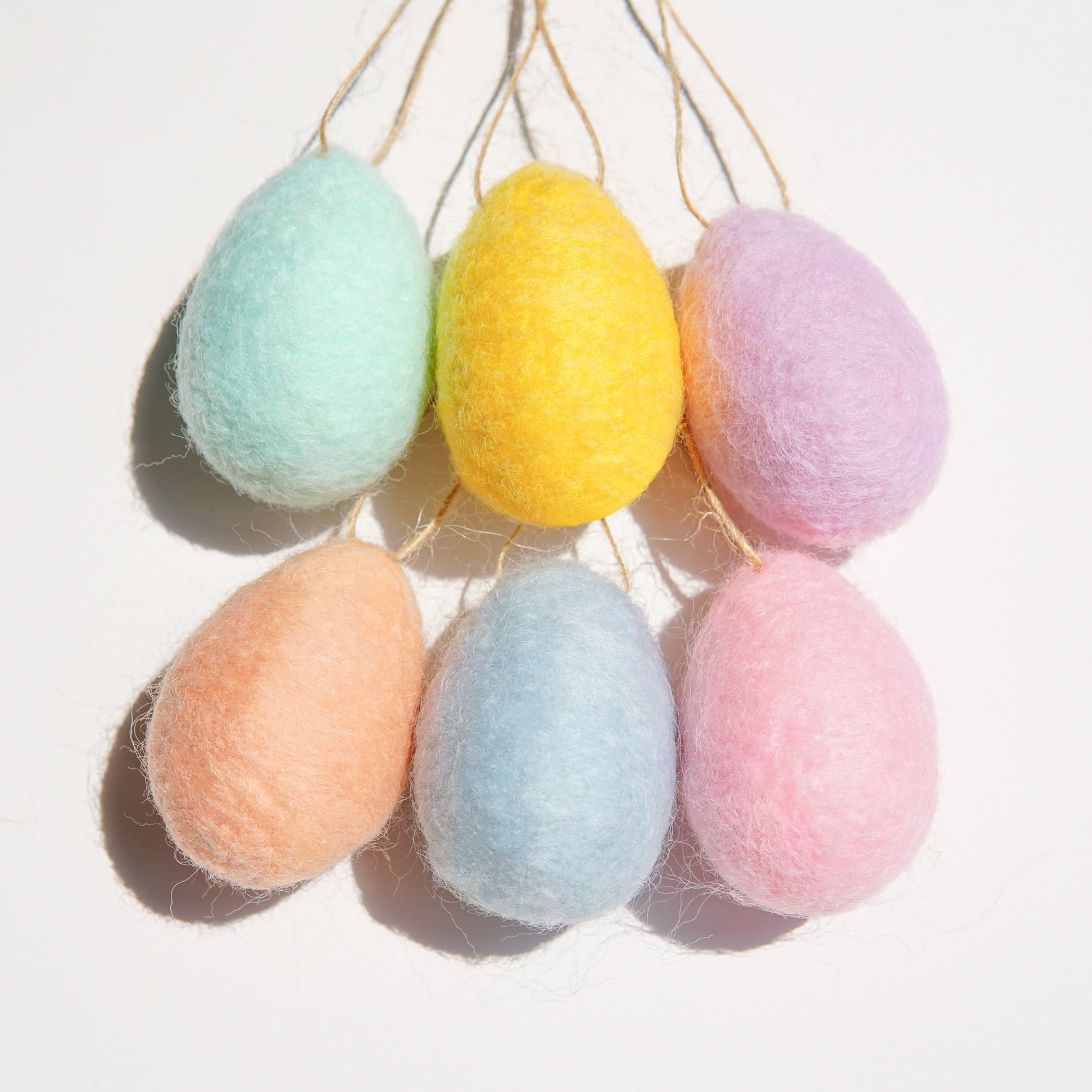 Decorative Easter Eggs, Felted Wool Eggs Hanging Ornaments for Easter Decoration, Pastel Colorful... | Amazon (US)