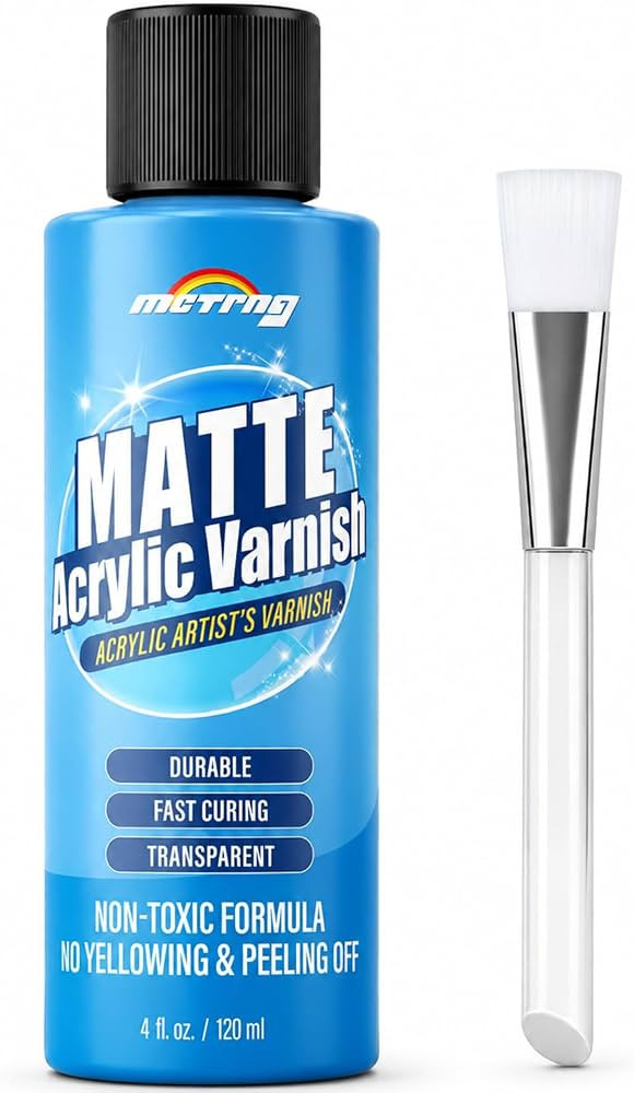 Clear Acrylic Paint Sealer, Matte Varnish for Acrylic Painting & Crafts, Non-Yellow Clear Coat fo... | Amazon (US)