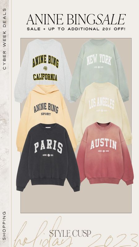 Anine Bing sweatshirts on sale 💖 these rarely go on sale! 

#LTKCyberWeek