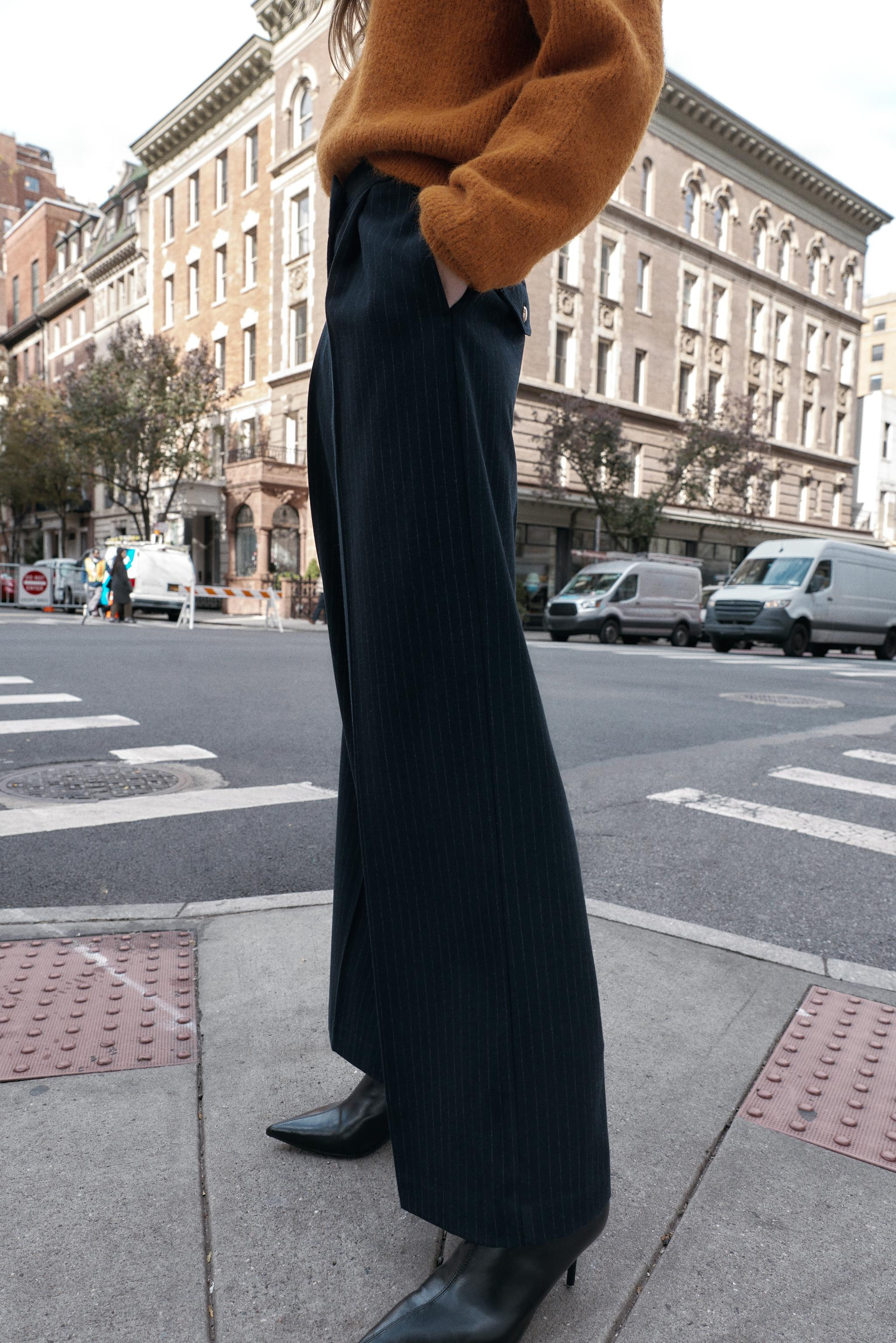 STRIPED WIDE LEG PANTS | Zara US