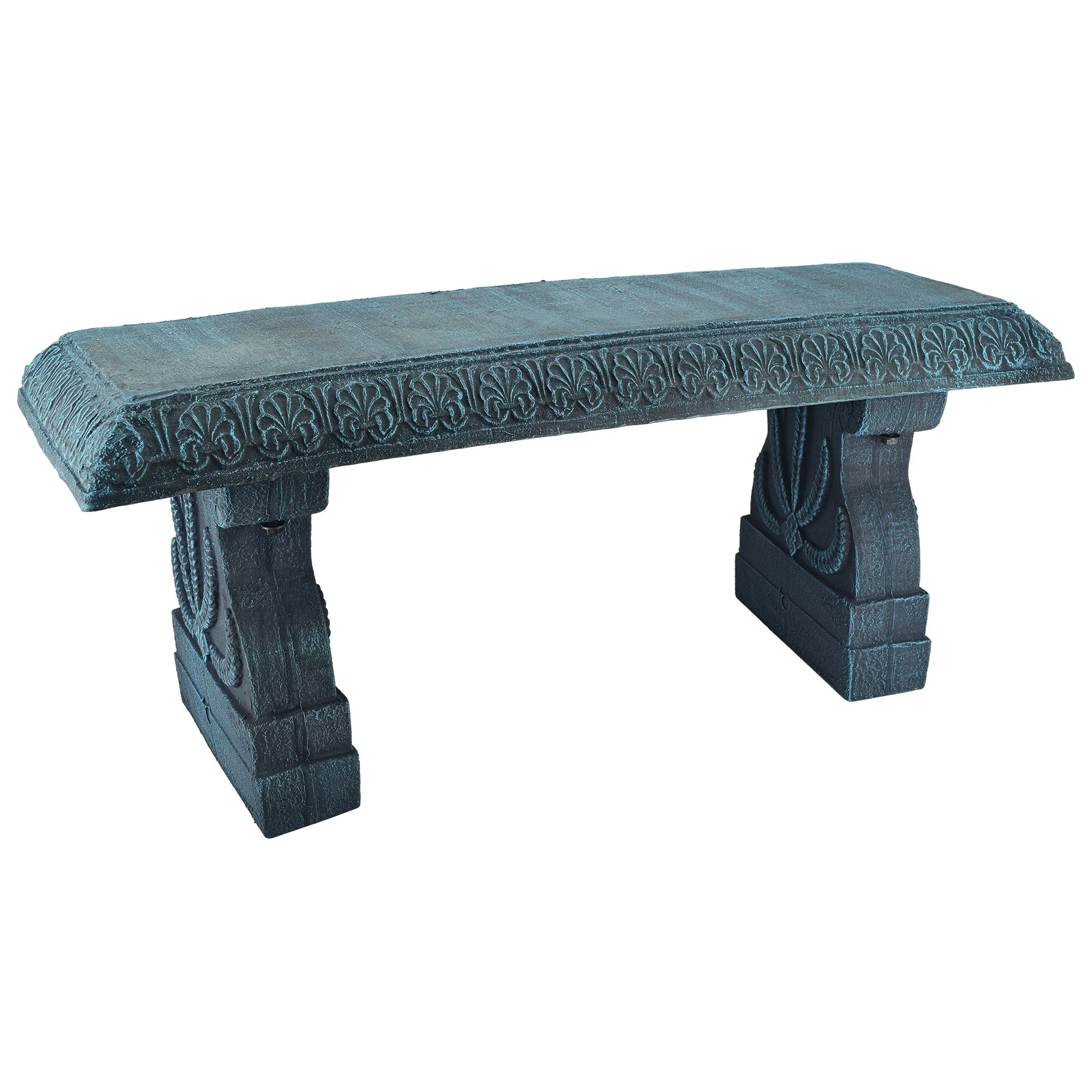 Arcadia Garden Products Fiber clay bench Dark blue 15-in x 17-in one_size | BE01 | Lowe's