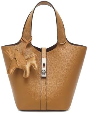 Tote Bag for Women Vegan Leather Bucket Purse for Women Top Handle Handbag Shoulder Bag with Deta... | Amazon (US)