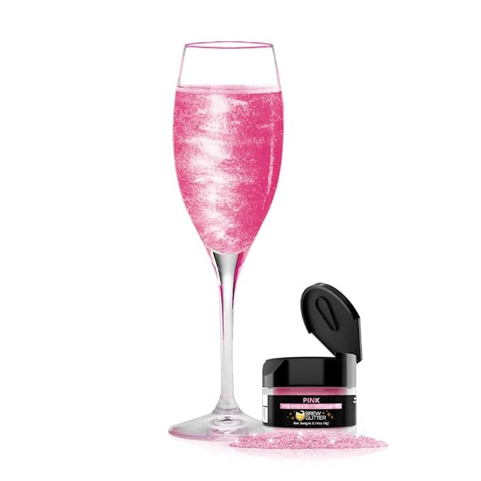 Brew Glitter Pink Edible Glitter (4g, 1x Shaker Jar) | Romantic Shimmer for a Charming Beverage E... | Amazon (US)