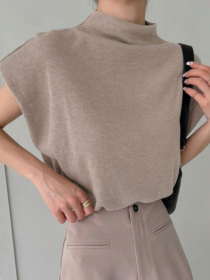 DAZY Mock Neck Batwing Sleeve Tee | SHEIN