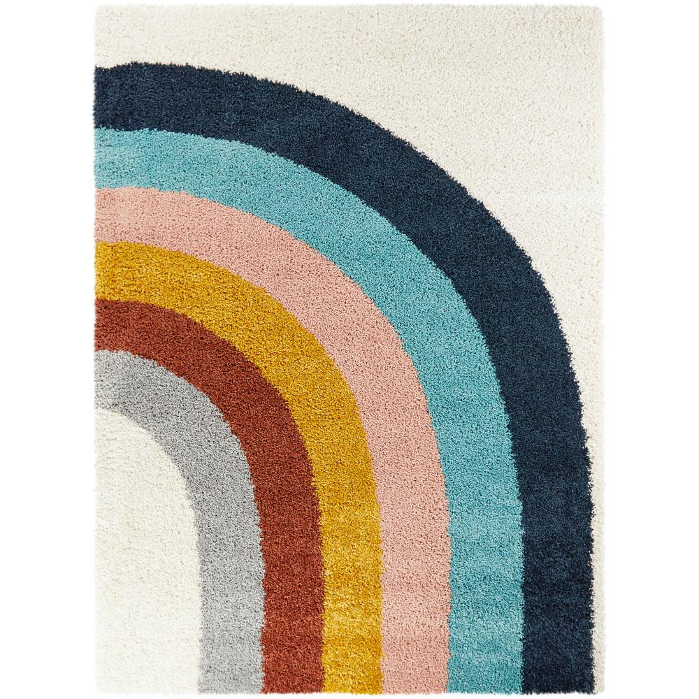 BALTA Amelia Rainbow Shag White 5 ft. x 7 ft. Area Rug-3006106 - The Home Depot | The Home Depot