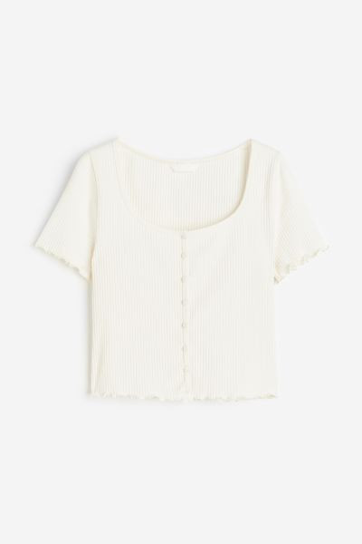 Ribbed Button-front Top | H&M (US + CA)