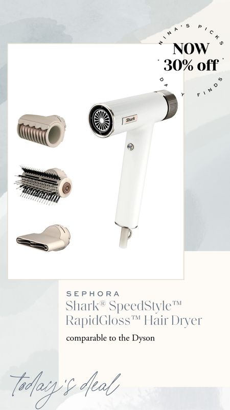 Sephora sale - daily deal Shark SpeedStyle RapidGloss hair dryer - Dyson dupe 

#LTKtravel #LTKsalealert #LTKbeauty