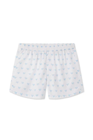 Men's Poplin Boxer in French Blue Heart | Lake Pajamas