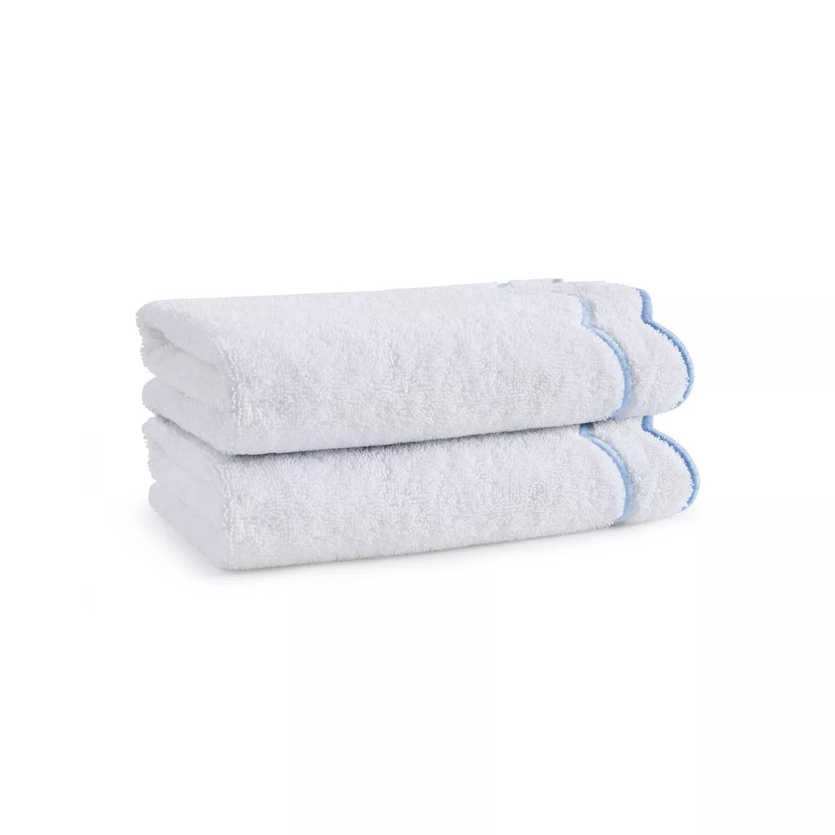 Peri Home 2pk Hand Towel Set White/Blue Scallop | Target