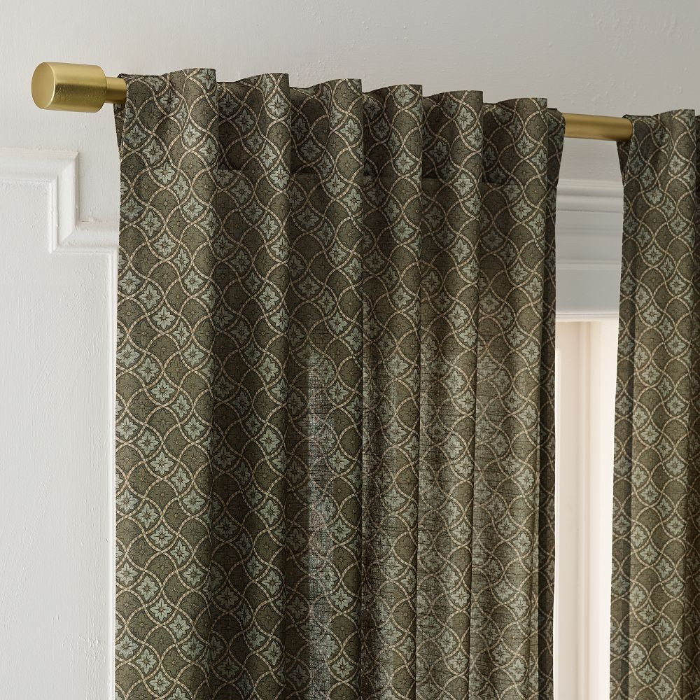 Diamond Lattice Floral Curtain | West Elm (US)