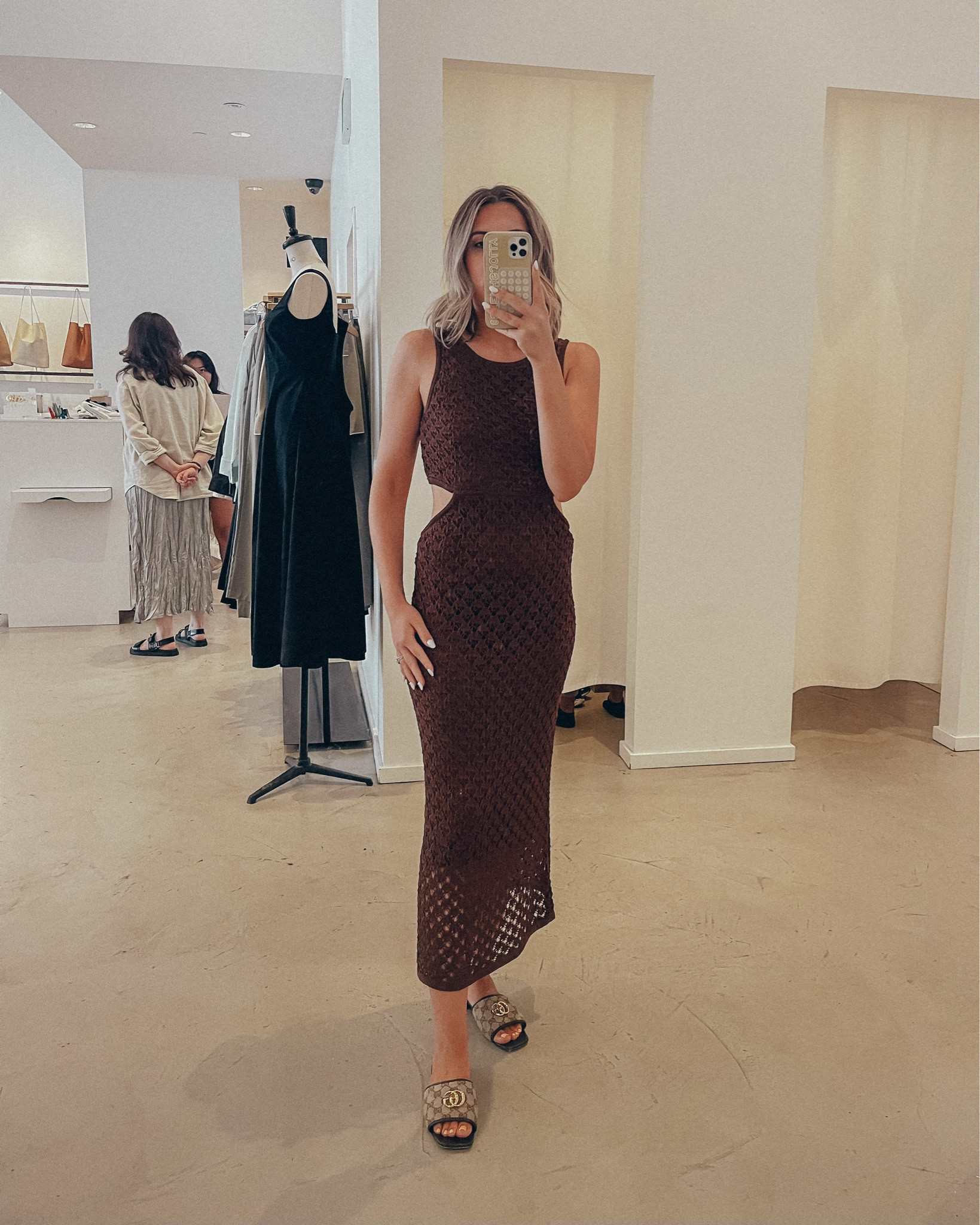 Crochet midi dress in espresso brown 🤎 