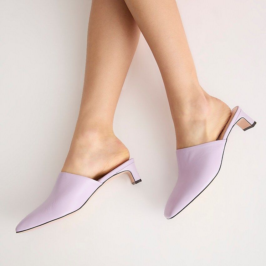 Layla mule heels in leather | J.Crew US