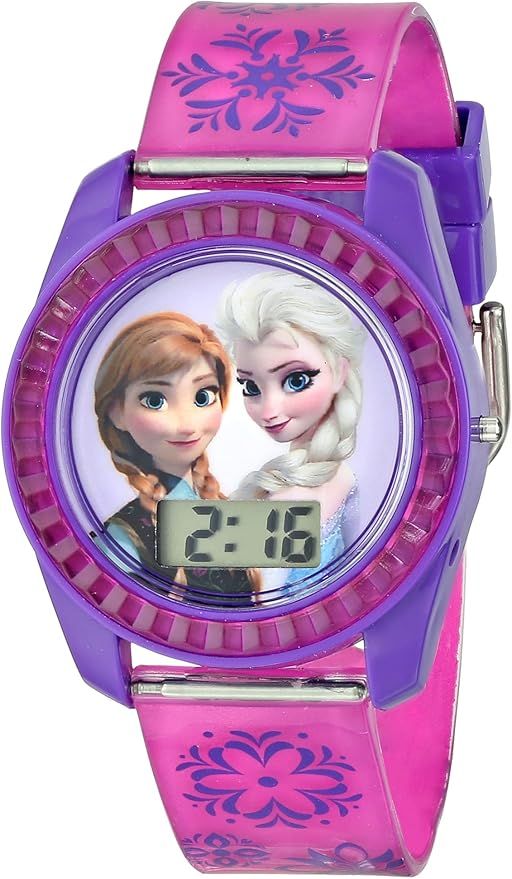Disney's Frozen Kids' Digital Watch with Elsa and Anna on the Dial, Purple Casing, Comfortable Pi... | Amazon (US)