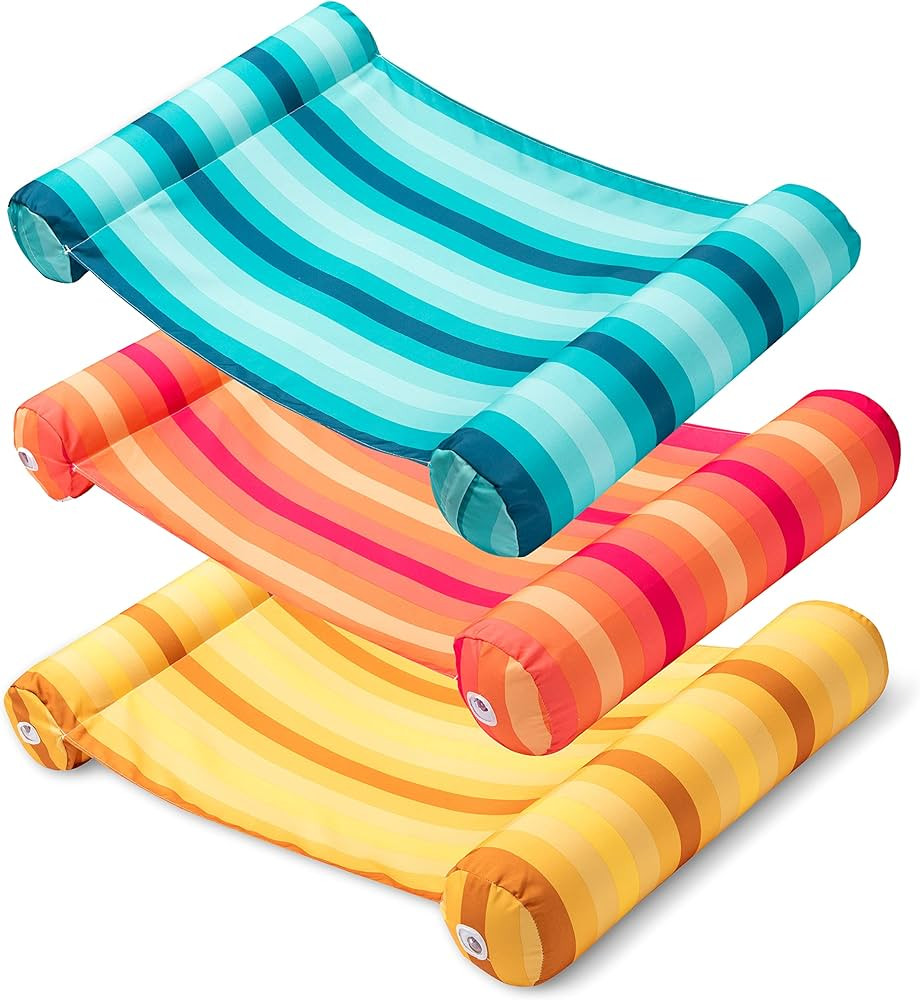 Sloosh 3 Pack 4-in-1 Inflatable Pool Floats Hammock, Water Hammock Lounges, Multi-Purpose Swimmin... | Amazon (US)