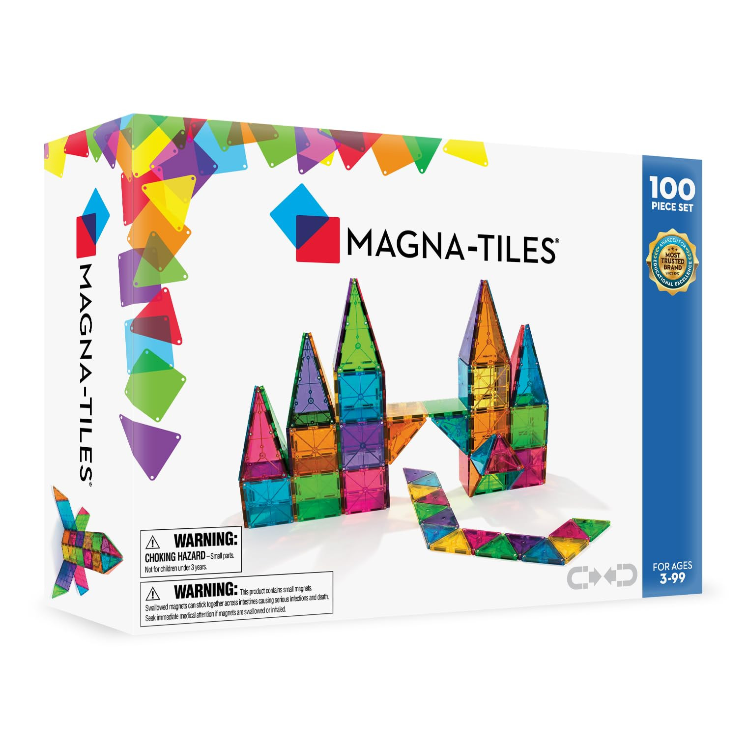MAGNA-TILES Classic 100-Piece Magnetic Construction Set, The ORIGINAL Magnetic Building Brand | Amazon (US)