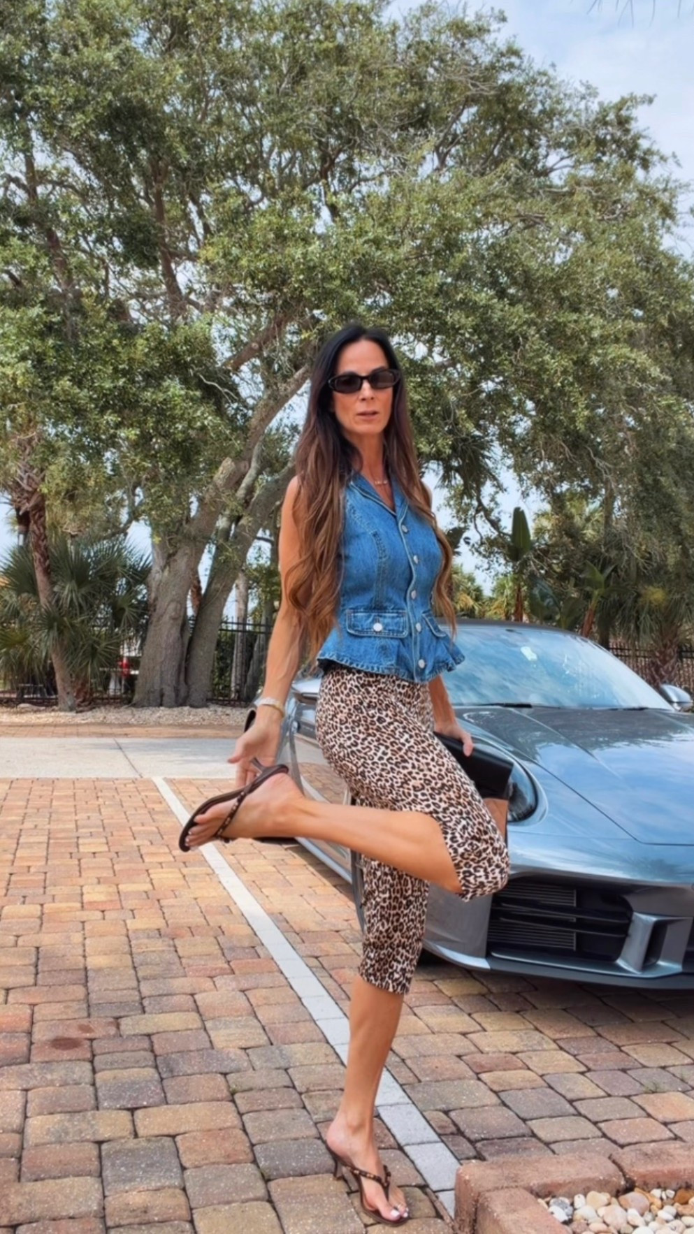 Today’s dress code? Mahjong… but make it chic. ♣️✨

Who says game day can’t come with a little fashion moment?

I mixed a structured denim peplum with leopard capris because sometimes the best outfits happen when you stop playing it safe. Add a pair of kitten flip-flops, oversized sunnies, and my favorite bag… and I’m officially ready to shuffle the tiles and sip something sparkling at the yacht club.

Winning hand? Maybe.
Best dressed? I’ll let you decide. 😉🤎

#NicoleColeeStyle #OOTD #YachtClubStyle #LeopardPrint #Over40Style

#LTKdayinmylife #LTKgrwm #LTKootd