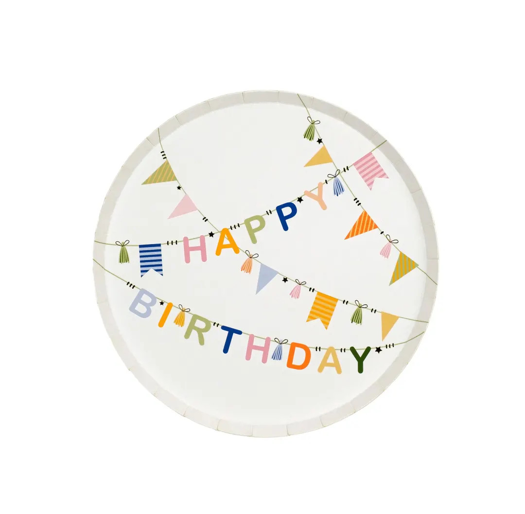 Birthday Cheer Dessert Plates- 16pk | Kids Birthday Party Plate | Happy Birthday Decor | Adults B... | Etsy (US)