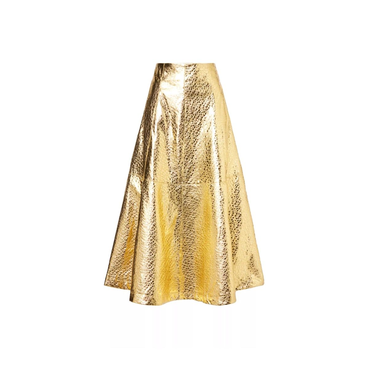 Phoebe Gold Metallic Maxi Skirt | Wolf & Badger (US)