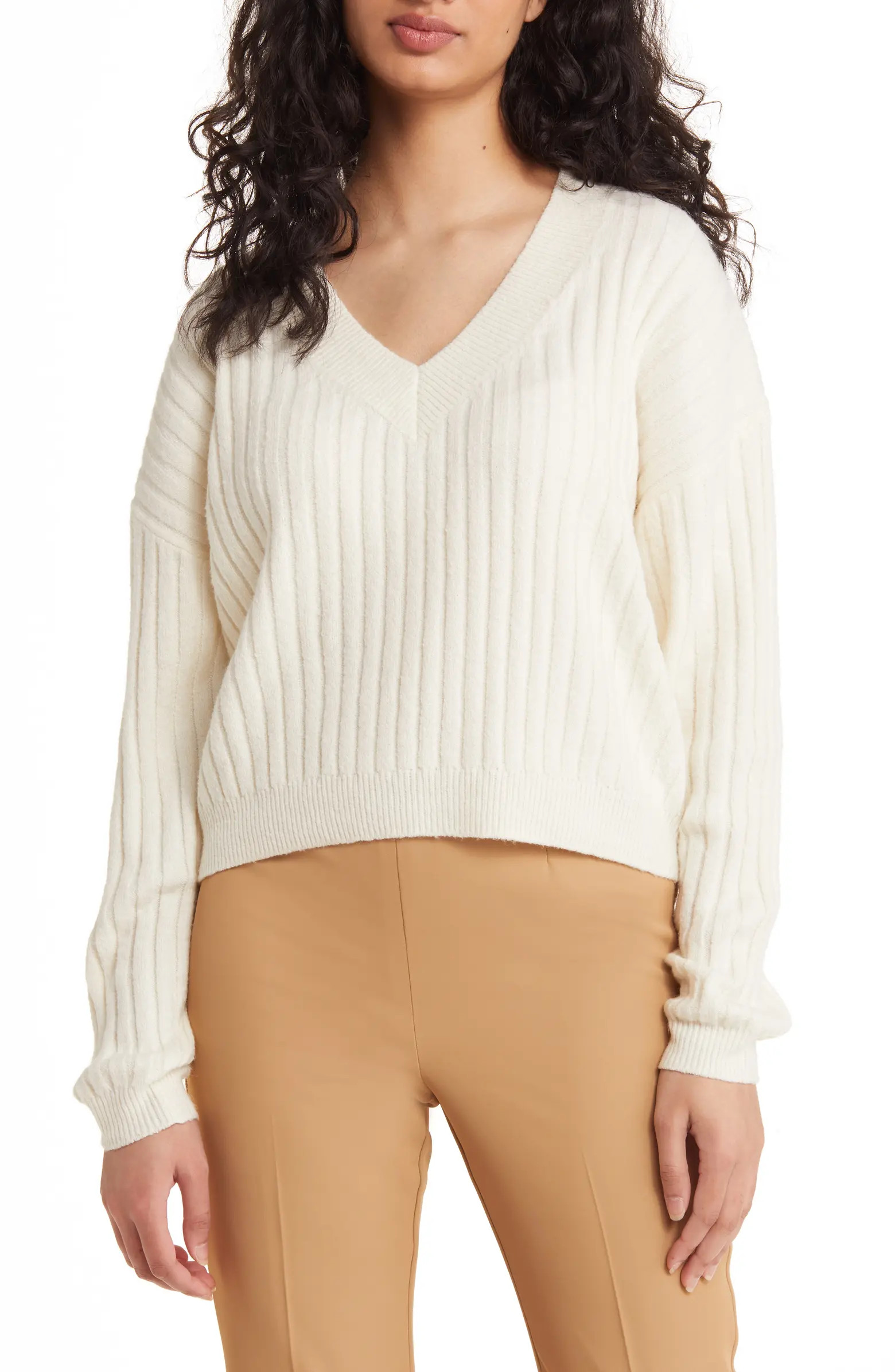 V-Neck Rib Sweater | Nordstrom