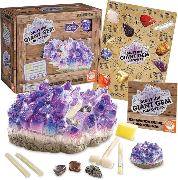 MindWare Dig It Up Giant Gem Discovery Kit - Gemstone Dig Kit Offers Geology for Kids with 12 Rea... | Amazon (US)