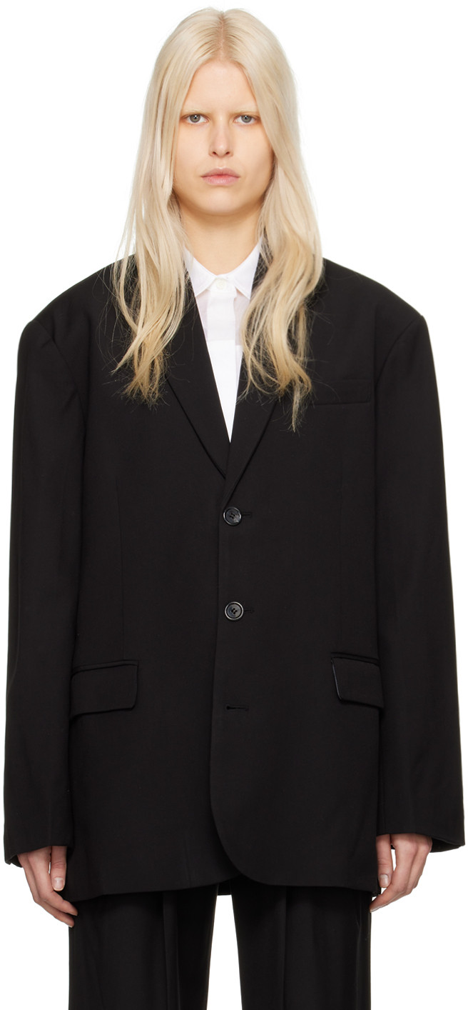The Frankie Shop Black Gelso Blazer | SSENSE