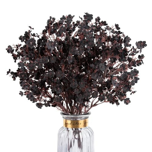 Artificial Flowers Real Touch Black Halloween Fake Flowers Decorations,8Pcs | Amazon (US)