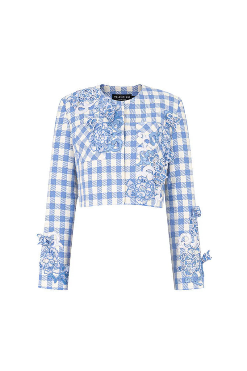 CHECK TWEED JACKET IN BLUE | Valenciani | CULT MIA | CULT MIA UK LTD