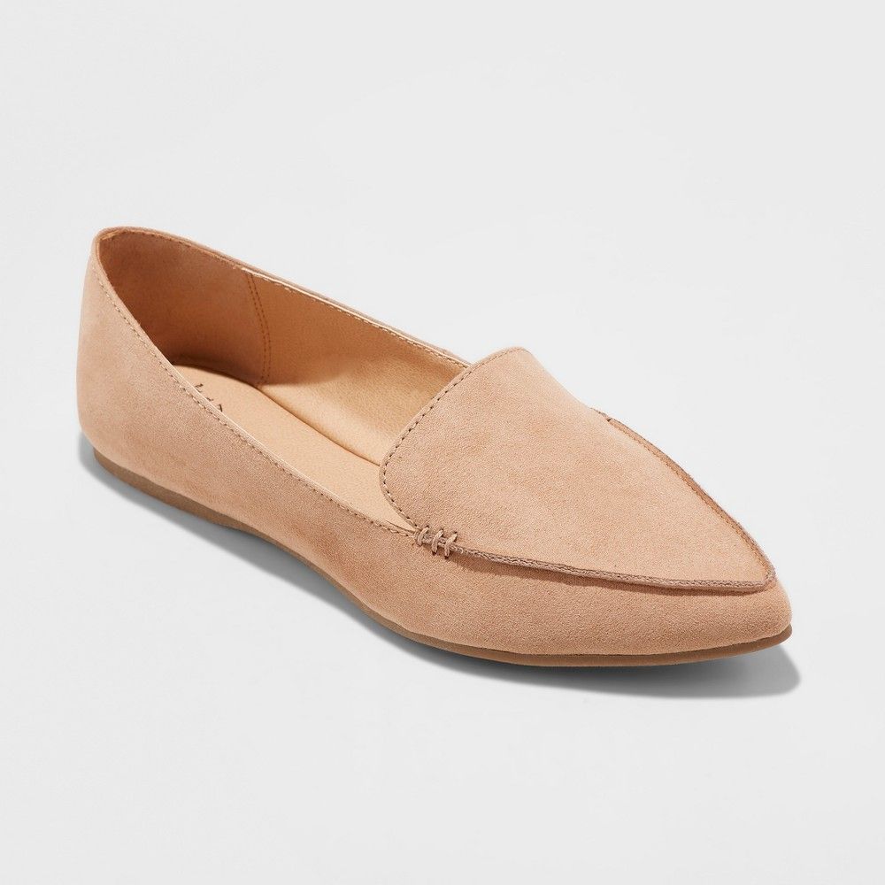 Women's Micah Pointy Toe Loafers - A New Day Tan 10 | Target