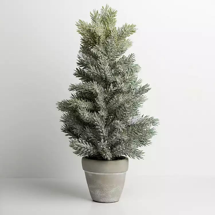 New! Snowy Pine Potted Christmas Tree, 19 in. | Kirkland's Home
