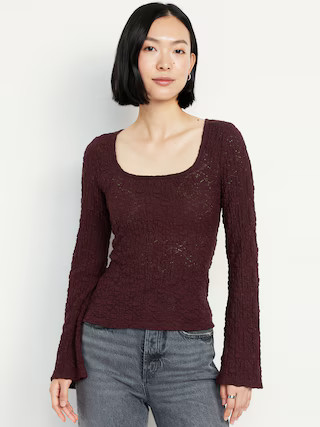 Textured Lace Scoop-Neck Top | Old Navy (US)
