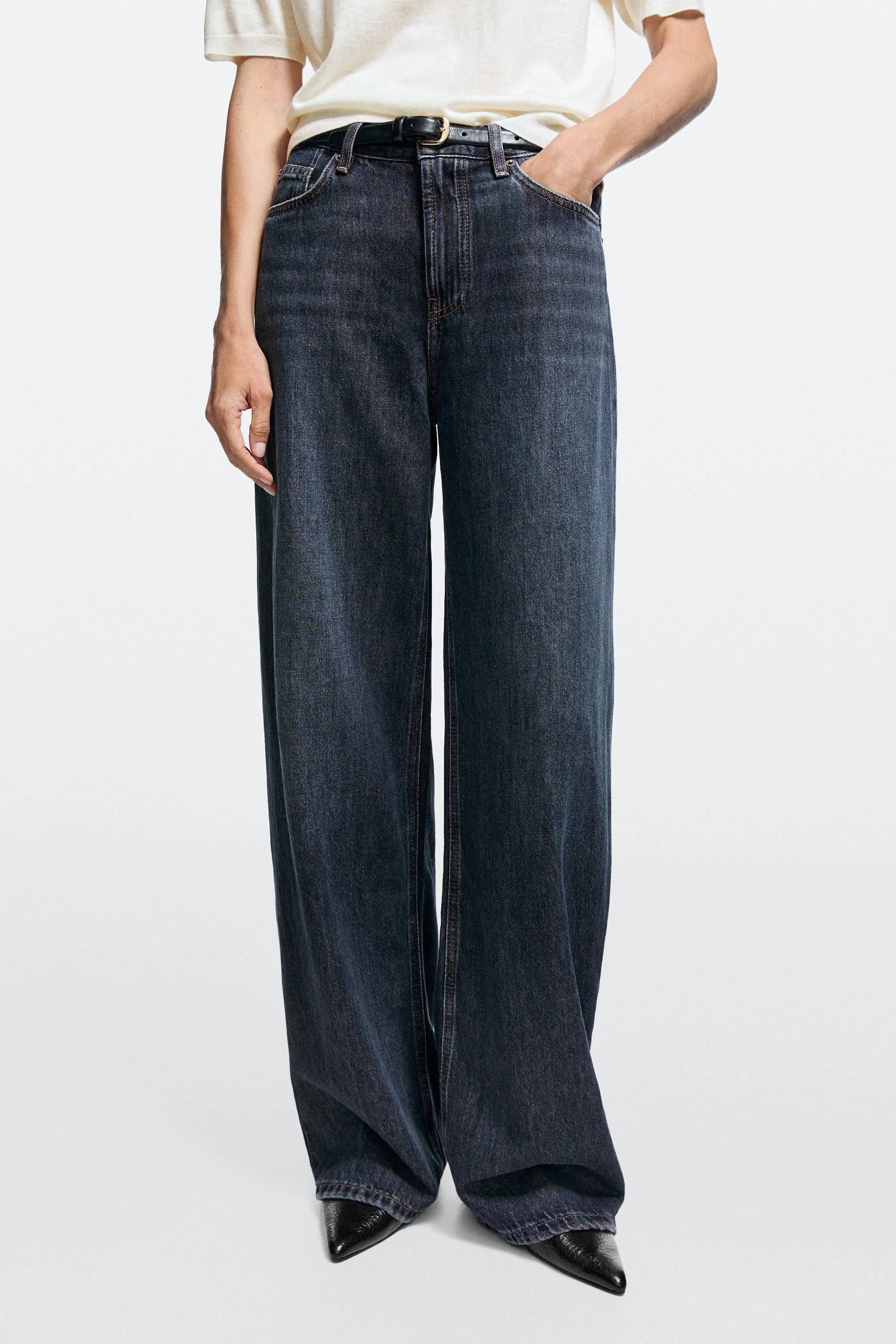 Relaxed fit high-waist barrel fit jeans | Massimo Dutti UK
