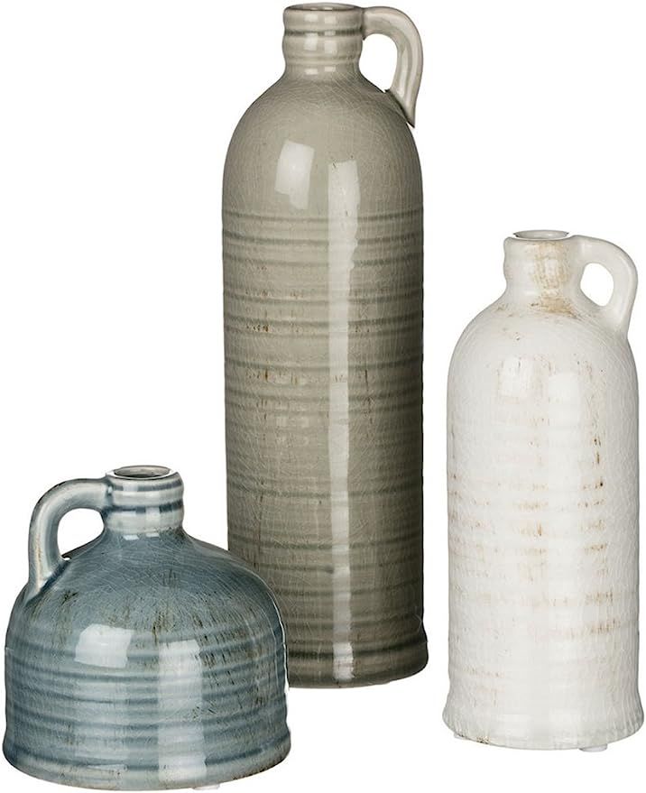 Sullivans Small Ceramic Jug Set, Farmhouse Home Decor, Set of 3 Vases, Multi-Color (CM2431) | Amazon (US)