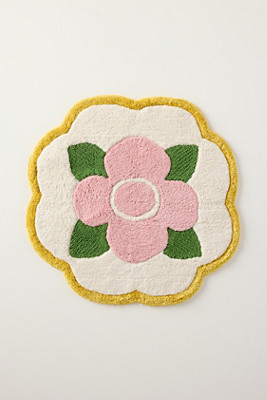 Flora Cotton Tufted Scallop Shaped Bath Mat | Anthropologie (US)