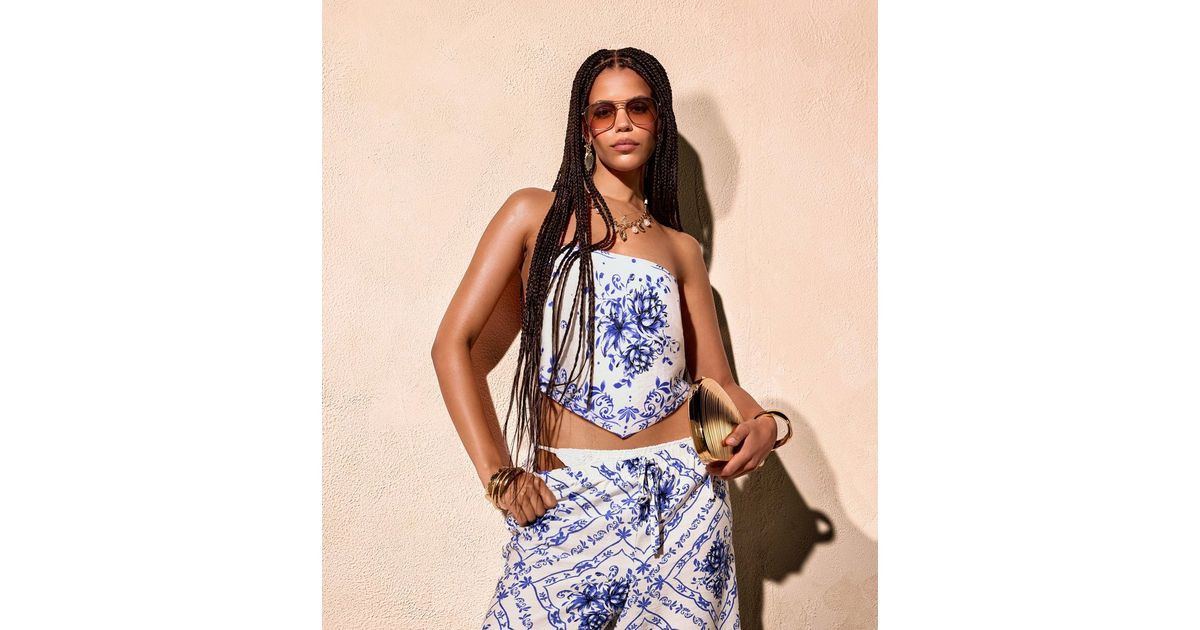 White Floral Print Handkerchief Hem Top | New Look | New Look (UK)