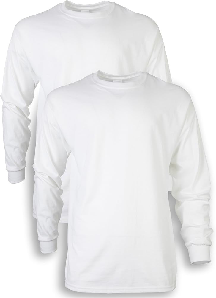 Gildan Men's Ultra Cotton Long Sleeve T-Shirt, Style G2400, 2-Pack | Amazon (US)