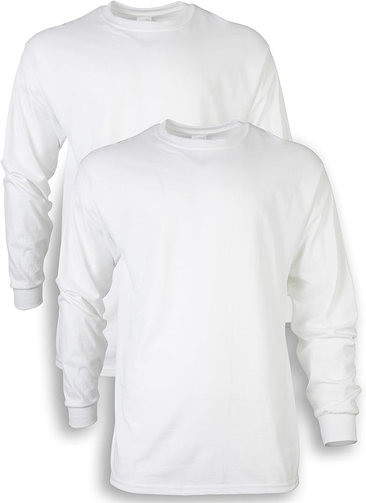 Gildan Men's Ultra Cotton Long Sleeve T-Shirt, Style G2400, 2-Pack | Amazon (US)