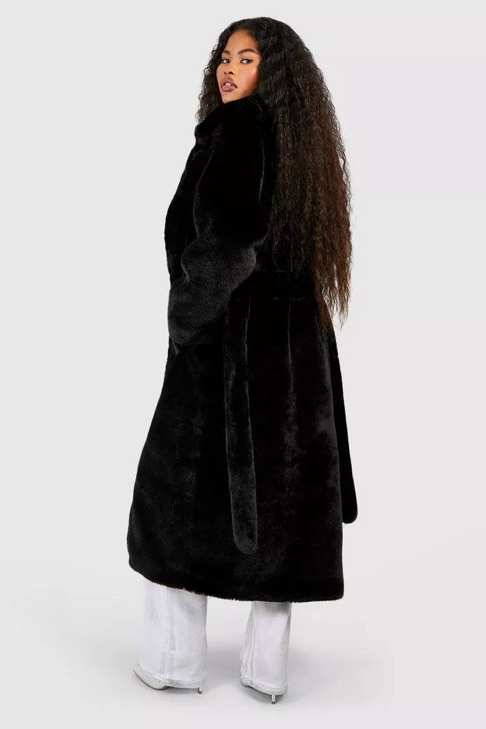 Belted Faux Fur Coat | Boohoo.com (UK & IE)