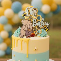 Personalized Winnie The Pooh Cake Topper Classic Baby Shower Decoration | Etsy (US)