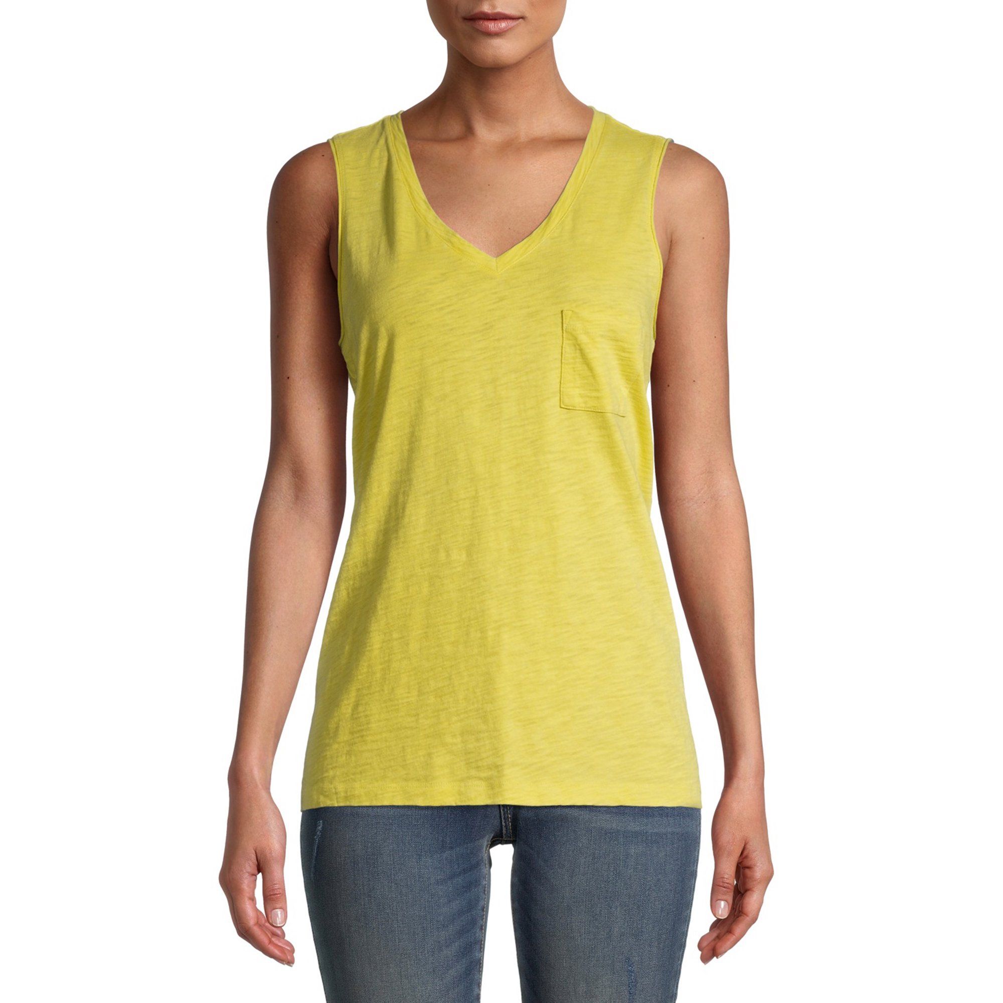 Time and Tru Women's V-Neck Pocket Tank Top | Walmart (US)