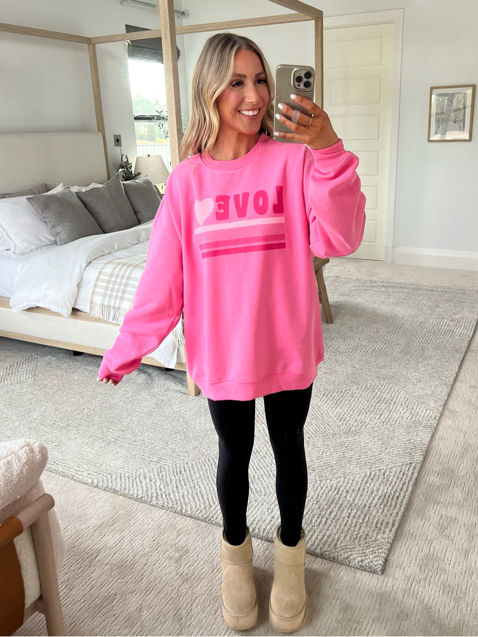SARAHLIT to save! Sized up to lg for oversized fit! Valentine sweatshirt, oversized sweatshirt, hot pink sweatshirt.

#LTKfindsunder50 #LTKSeasonal