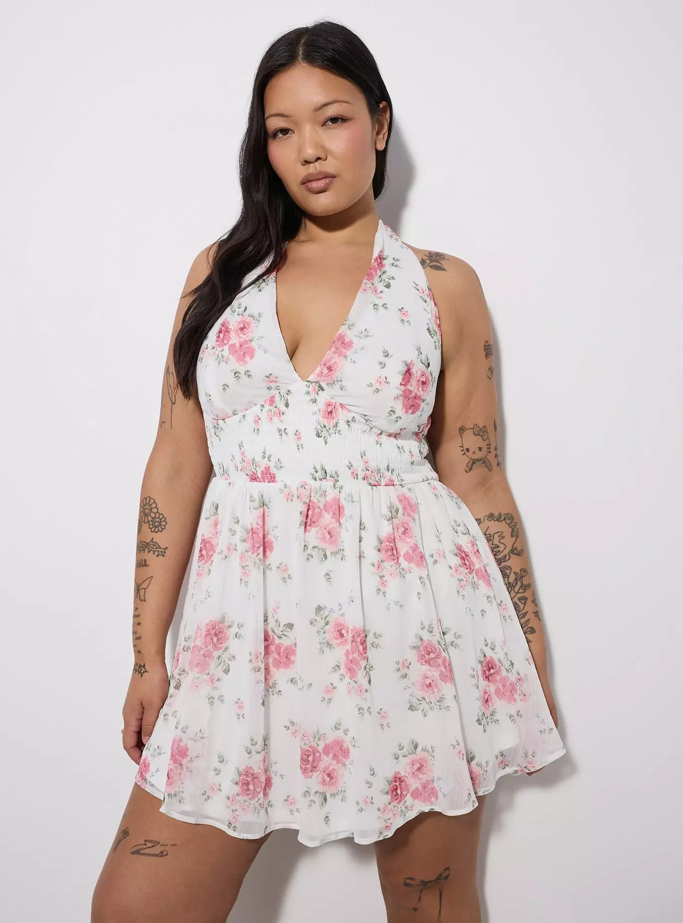 LoveSick Smocked Waist Halter Mini Dress | Torrid (US & Canada)