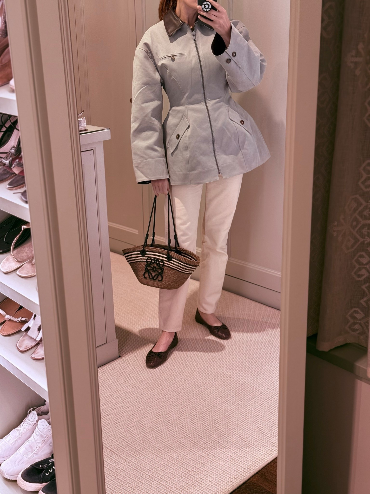 A moment for the denim - these are one of my fav pair, the off white color is perfect to wear year-round. 

They have a relaxed fit, I got my normal size (25) and they are true to size.

#LTKgrwm #LTKootd #LTKWorkwear