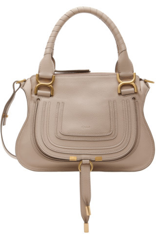 Chloé - Beige Small Marcie Double Carry Shoulder Bag | SSENSE