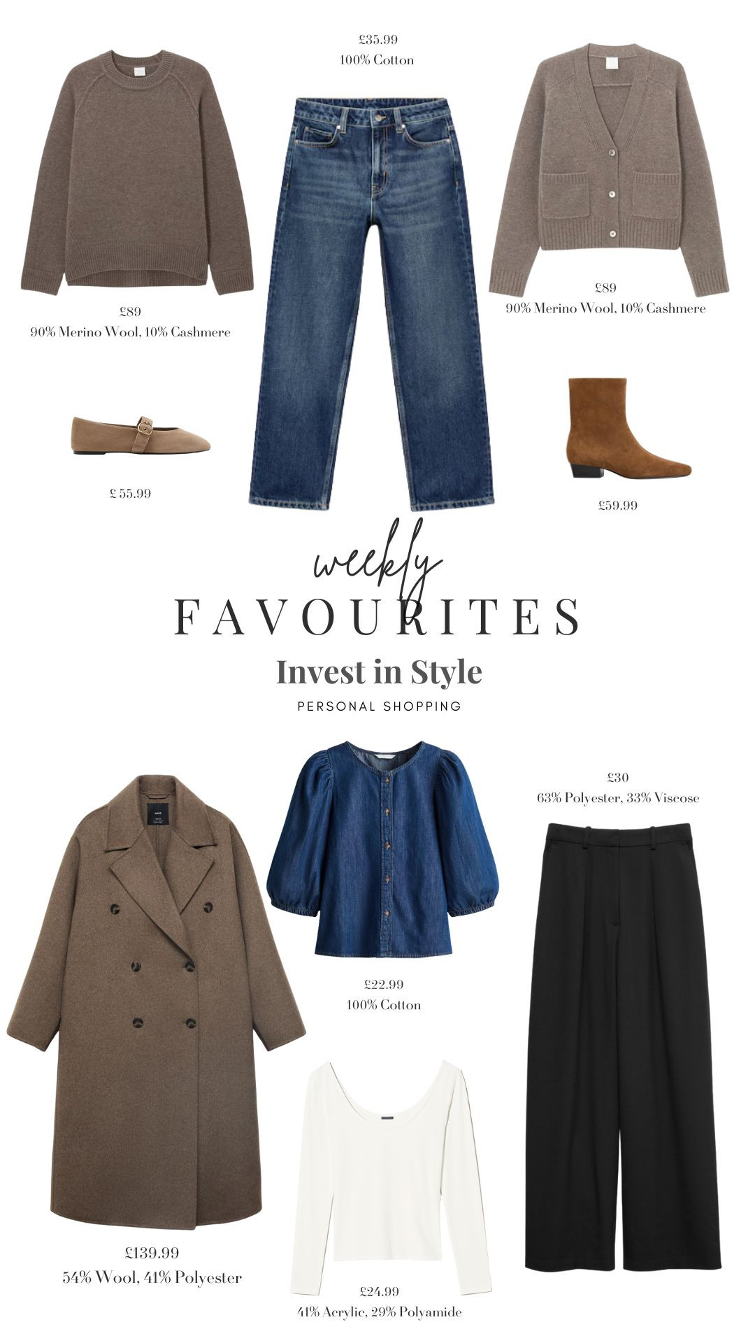 Weekly Favourites 🤎 

Autumn Style, Autumn Fashion, New In Season, Wardrobe Staples, Knitwear, Jeans, Cardigan, Suede Boots, Autumn Outfit, Denim Shirt, Wool Coat, Denim  

#LTKuk #LTKeurope #LTKautumn