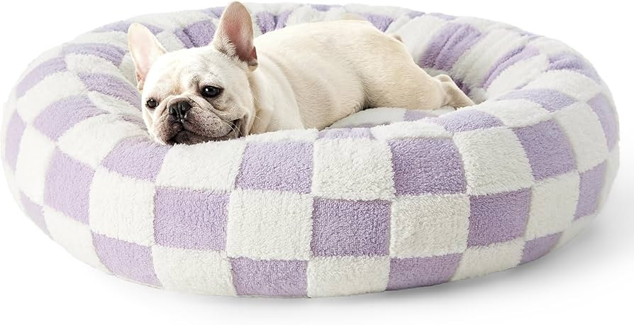 Lesure Donut Small Dog Bed - Round Cat Beds for Indoor Cats Calming Pet Beds, Cute Modern Beds wi... | Amazon (US)