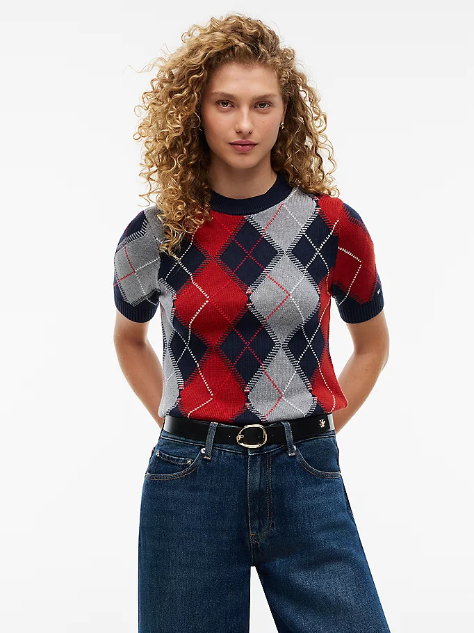 Argyle-Pullover mit kurzen Ärmeln | Tommy Hilfiger (DE)